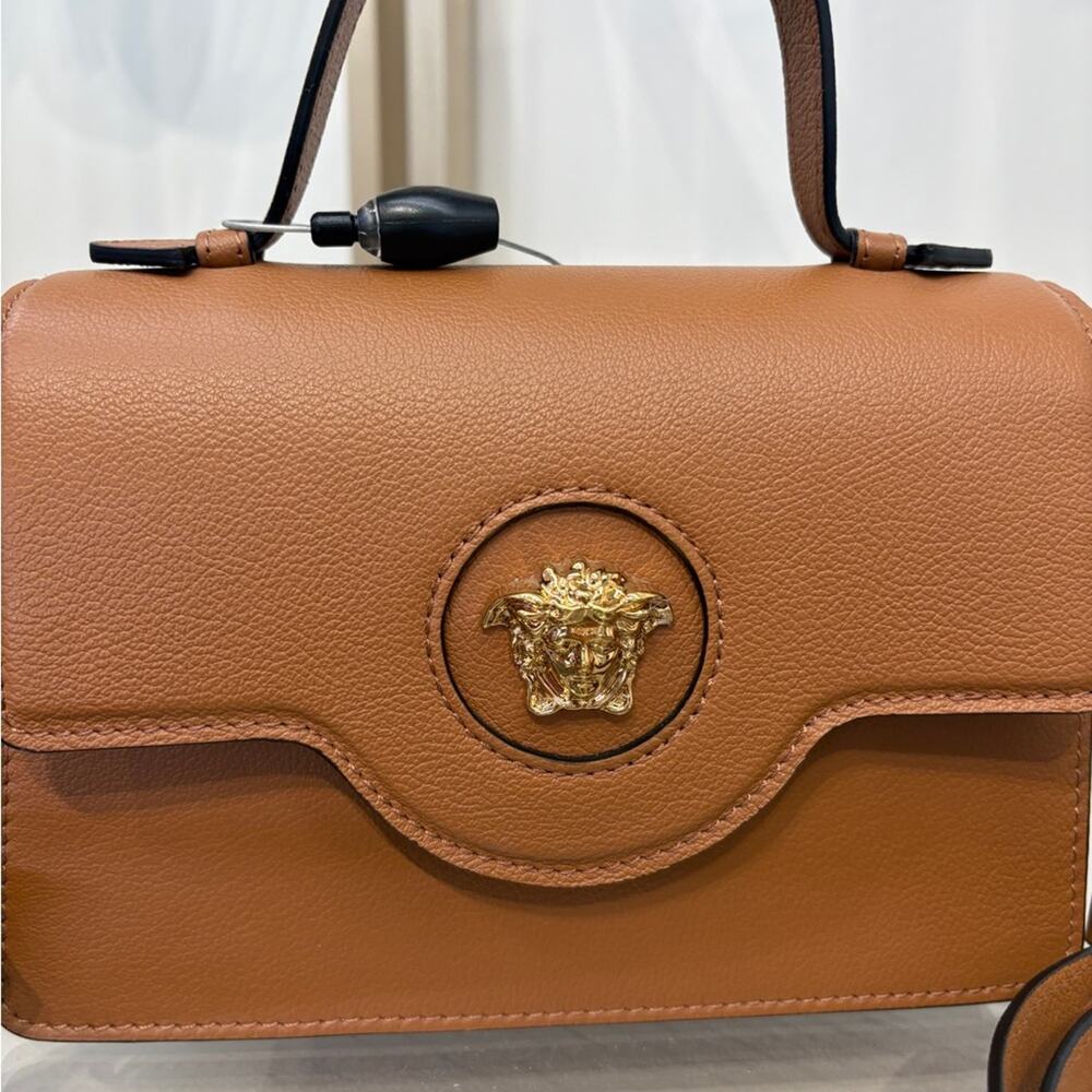 Versace La Medusa Top Handle Crossbody Bag Brown NWT - Picture 2 of 5